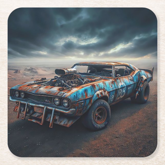 Dessous De Verre Carré Apocalypse Classic Chevy Camaro (Devant)