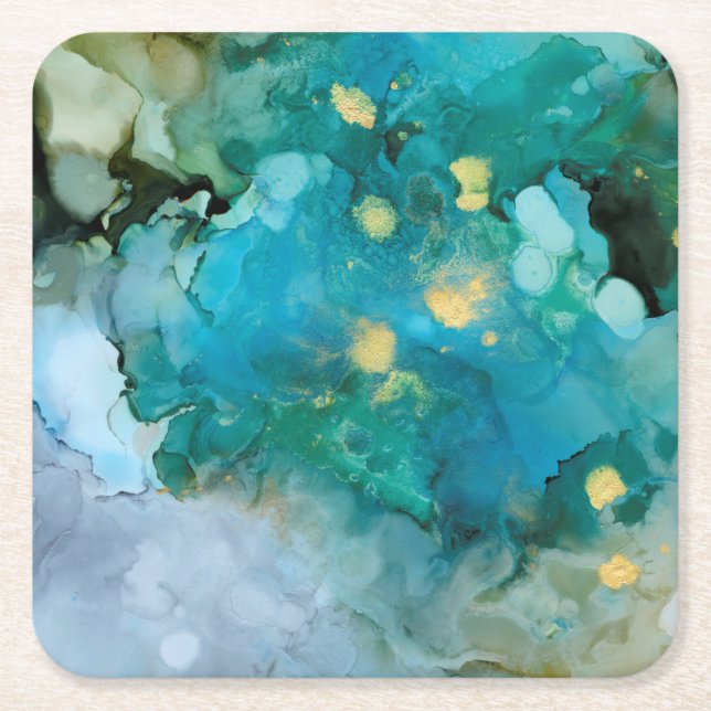 Dessous De Verre Carré Aqua Brume I (Devant)