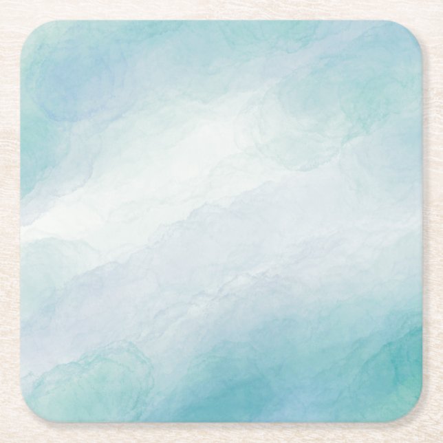 Dessous De Verre Carré Aquarelle bleue (Devant)