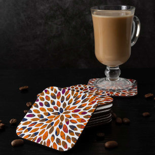 Dessous De Verre Carré Aquarelle brosse traits - effet rouillé