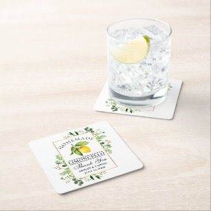 Dessous De Verre Carré Aquarelle Citron vert or Limoncello