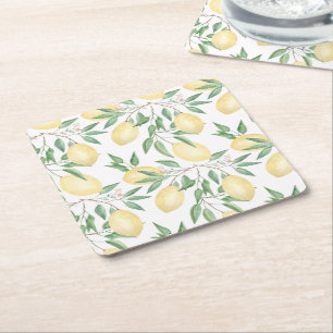 Dessous De Verre Carré Aquarelle citrons agrumes