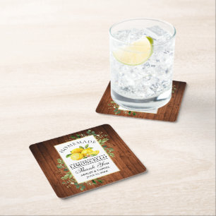 Dessous De Verre Carré Aquarelle Citrons Bois Verdure Limoncello