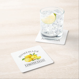 Dessous De Verre Carré Aquarelle Citrons Limoncello fait maison
