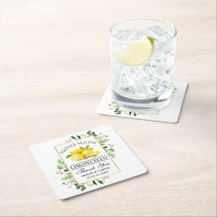 Dessous De Verre Carré Aquarelle Citrons Vert Or Limoncello