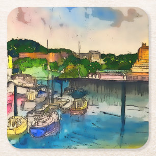 Dessous De Verre Carré Aquarelle de Scarborough 