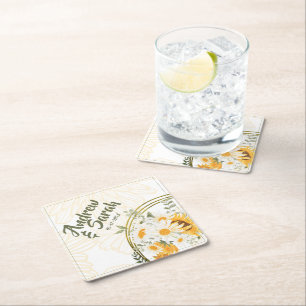 Dessous De Verre Carré Aquarelle de tournesol Floral