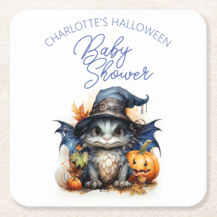 Dessous De Verre Carré Aquarelle Dragon Bébé Baby shower Halloween