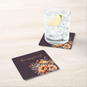 Dessous De Verre Carré Aquarelle Fleurs de chute -