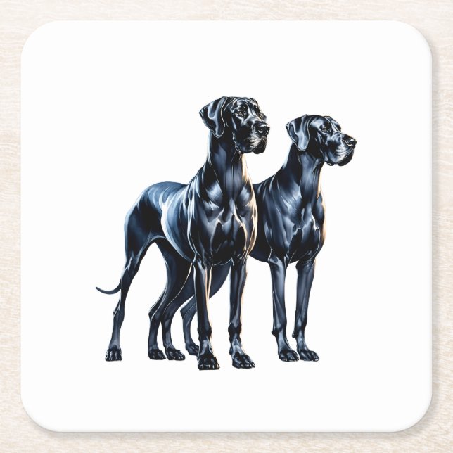 Dessous De Verre Carré Aquarelle Great Danes (Devant)
