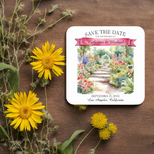 Dessous De Verre Carré Aquarelle Jardin Fleur sauvage Printemps Enregistr