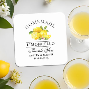 Dessous De Verre Carré Aquarelle Lemons Limoncello Mariage