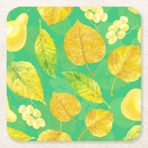 Dessous De Verre Carré Aquarelle motif d'automne