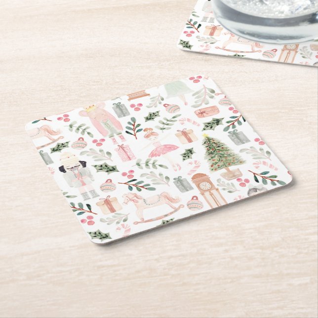 Dessous De Verre Carré Aquarelle Nutcracker Holiday (Incliné)