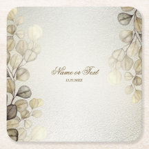 Aquarelle Party Golden Eucalyptus Foliage brillant