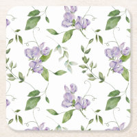 Aquarelle Purple Pois Doux Fleurs
