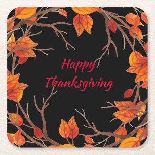 Dessous De Verre Carré Aquarelle Thanksgiving Leviers
