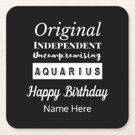 Dessous De Verre Carré Aquarius Zodiac Caractéristiques amusantes Anniver