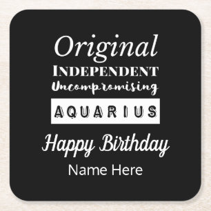 Dessous De Verre Carré Aquarius Zodiac Caractéristiques amusantes Anniver