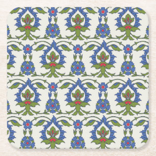 Dessous De Verre Carré Arabe Traditionnel : Carrelage Iznik sans couture.