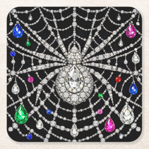 Dessous De Verre Carré Araignée Glamouruse design Diamant Bijou