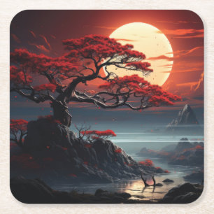 Dessous De Verre Carré Arbre bonsaï