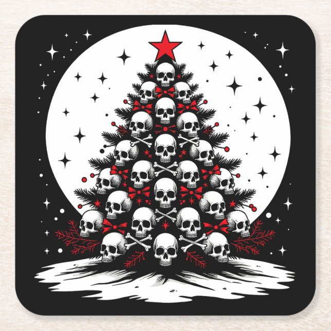 Dessous De Verre Carré Arbre de Noël gothique I (Devant)
