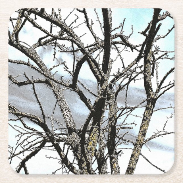 DESSOUS DE VERRE CARRÉ ARBRES (Devant)