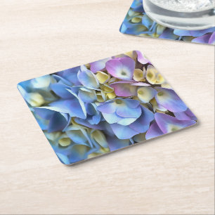 Dessous De Verre Carré Arbuste bleu Hydrangea Arbuste Artistique Bossom