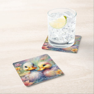 Dessous De Verre Carré Arc-en-ciel Canard 1