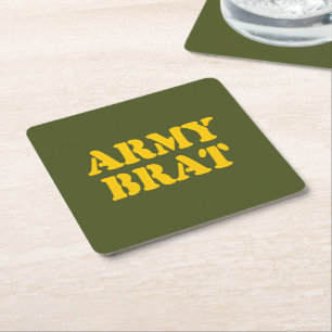 DESSOUS DE VERRE CARRÉ ARMÉE BRAT
