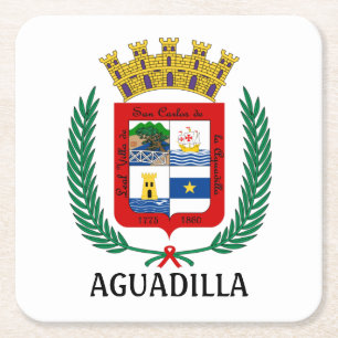 Dessous De Verre Carré Armoiries d'Aguadilla, Porto Rico