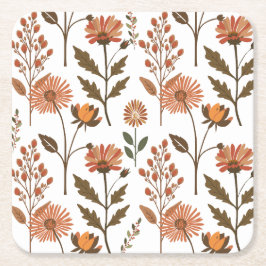 Dessous De Verre Carré Arrangement floral d'automne