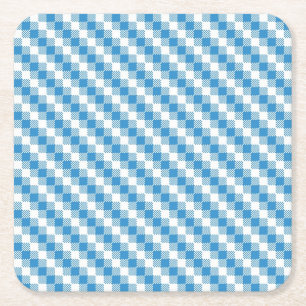 Dessous De Verre Carré arrière - plan Bleu-blanc de carrés