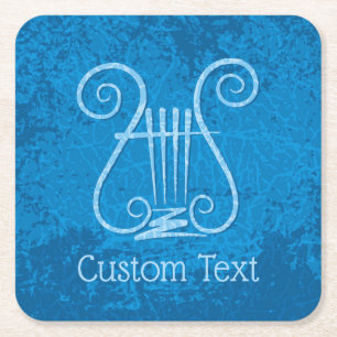 Dessous De Verre Carré Arrière - plan Blue Lyre