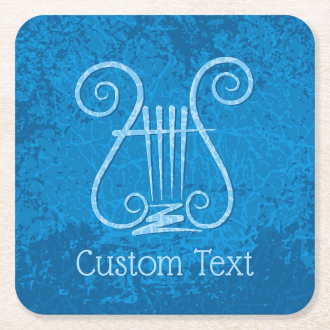 Dessous De Verre Carré Arrière - plan Blue Lyre (Devant)