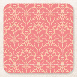 Dessous De Verre Carré arrière - plan damassé de style baroque