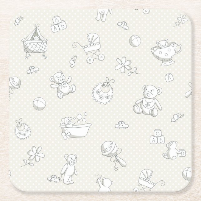 Dessous De Verre Carré Arrière - plan de bébé (Devant)