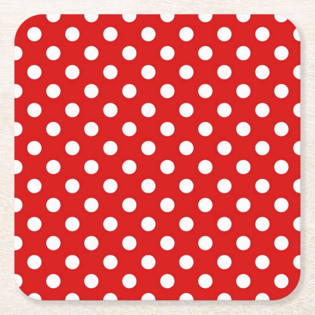 Dessous De Verre Carré Arrière - plan de point de polka (Devant)