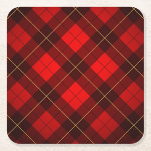 Dessous De Verre Carré Arrière - plan de tartan de Wallace