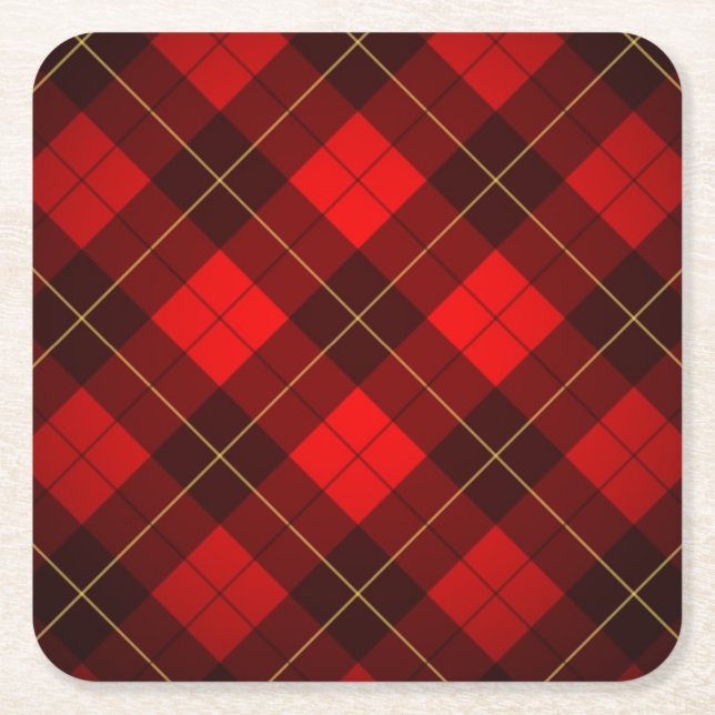 Dessous De Verre Carré Arrière - plan de tartan de Wallace (Devant)