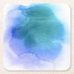 Dessous De Verre Carré Arrière - plan peint à la main 12 d'aquarelle