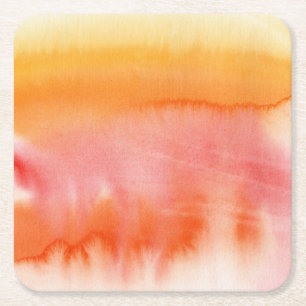 Dessous De Verre Carré Arrière - plan peint à la main 17 d'aquarelle