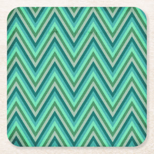 Dessous De Verre Carré Arrière - plan rayé de zigzag