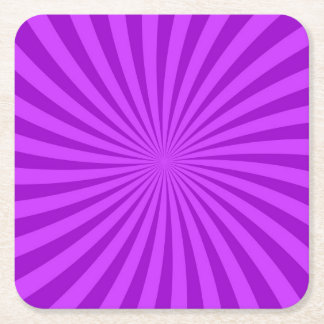 Dessous De Verre Carré Arrière - plan Sunburst Retro violet
