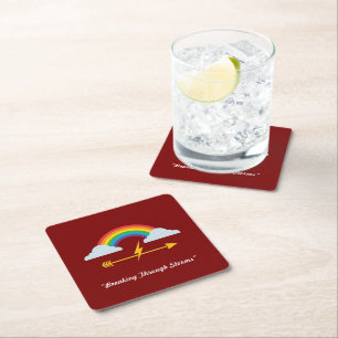 Dessous De Verre Carré "Arrow rencontre Rainbow"
