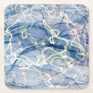 Dessous De Verre Carré Art abstrait moderne numérique en marbre