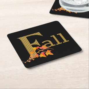Dessous De Verre Carré Art De Mot D'Automne Plaid