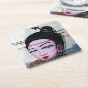 Dessous De Verre Carré Art de rue Lady Lao Graffiti