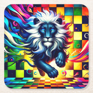 Dessous De Verre Carré Art Lion